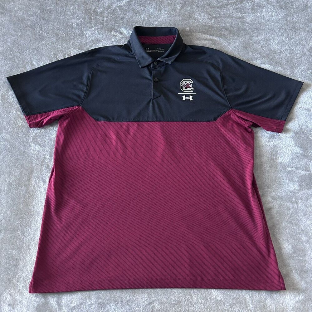 Under Armour South Carolina Gamecocks Heatgear Polo Shirt Mens XL Colorblock